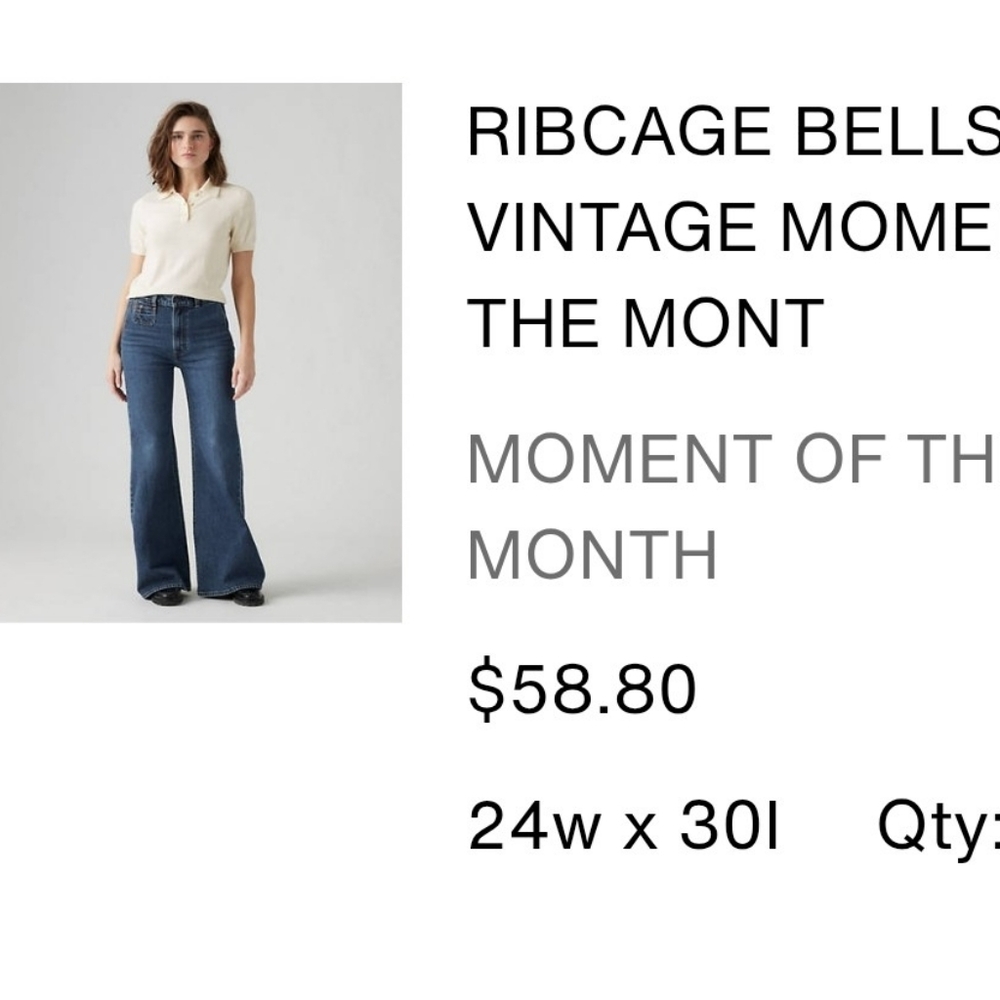 Ribcage Bells Vintage Women's Jeans - Blue